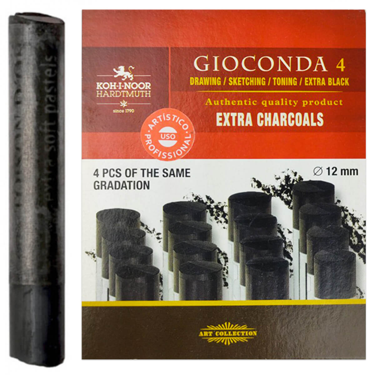 Carvão Graduado Koh-I-Noor Soft 04 Unidades